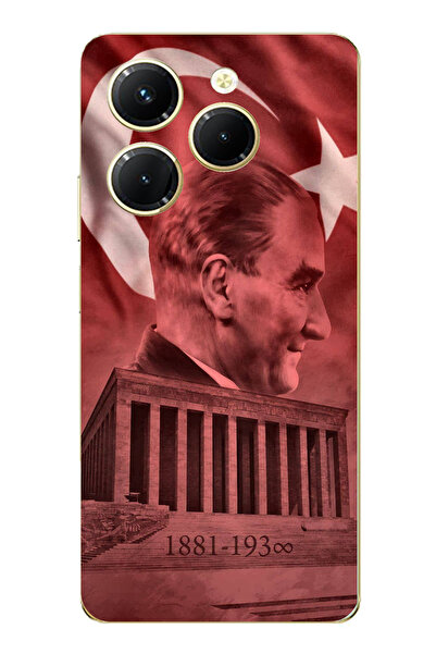 TechTree حافظة سيليكون متوافقة مع Infinix Hot 40-40 PRO تصور صورة أتاتورك وAn...