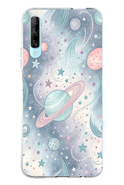 TechTree حافظة سيليكون ناعمة ملونة متوافقة مع هاتف Huawei P Smart PRO مطبوع