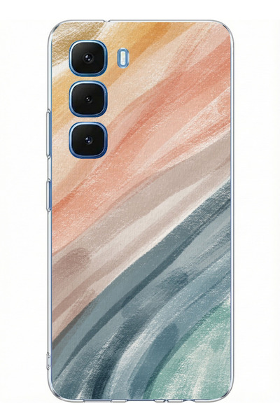 TechTree حافظة سيليكون متوافقة مع Infinix Hot 60-60i ذات لوحة ألوان حديثة مطبوع