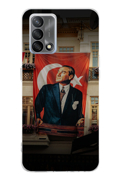 TechTree حافظة سيليكون متوافقة مع هاتف OPPO A74 بتفاصيل العلم العملاق أتاتورك...