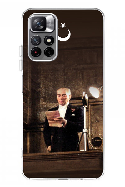 TechTree حافظة سيليكون متوافقة مع هاتف Redmi 10 من أتاتورك First Speech B مطبوع