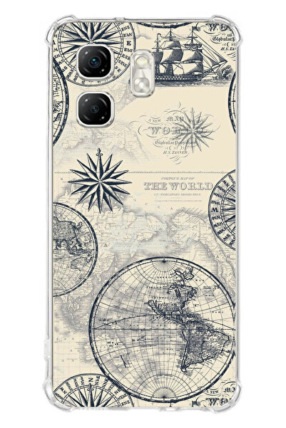 TechTree Infinix Hot 50i - حافظة سيليكون متوافقة مع Smart 9 تحتوي على خريطة ا...