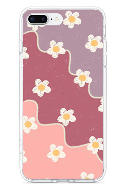 TechTree iPhone 7 Plus-8 Plus Compatible Dusty Rose and Lilac Tone Wavy Daisy...