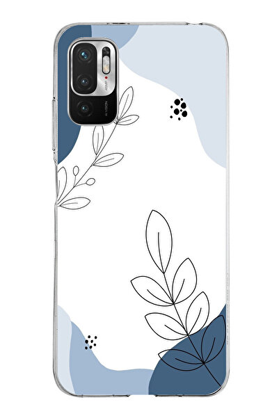 TechTree حافظة سيليكون متوافقة مع هاتف Redmi Note 10 5G باللون الأزرق وخطوط ن...