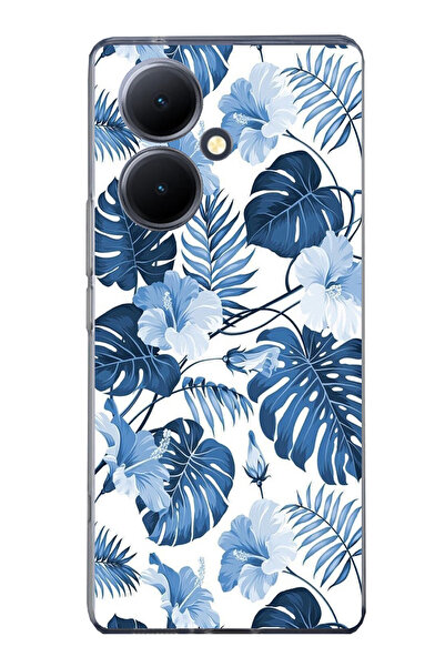 TechTree حافظة سيليكون مطبوع متوافقة مع هاتف Vivo V29 Lite 5G بنمط أوراق الشج...