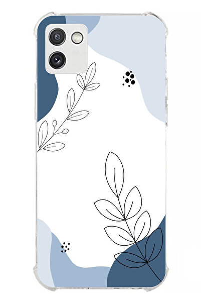 TechTree حافظة سيليكون متوافقة مع هاتف سامسونج جالاكسي A03 باللون الأزرق وخطو...