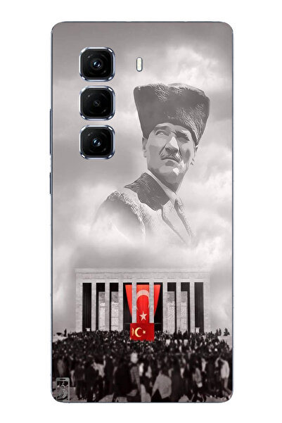 TechTree حافظة سيليكون من نوع Kalaplı Atatürk مطبوع متوافقة مع هاتف Infinix H...