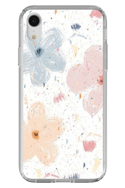 TechTree Printed Silicone Case with Pastel Abstract Flower and Smudge Pattern...