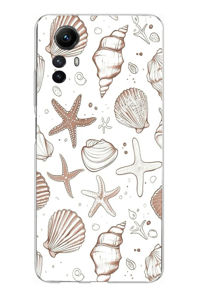 TechTree حافظة سيليكون مطبوع متوافقة مع هاتف Redmi Note 12S باللون البني ونجم...