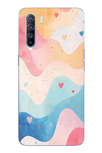 TechTree حافظة سيليكون متوافقة مع هاتف اوبو رينو 3-A91 ذات لون باستيل ومموج و...