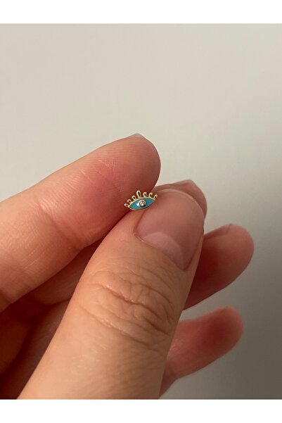 denizden silver Mavi mineli gümüş göz piercing