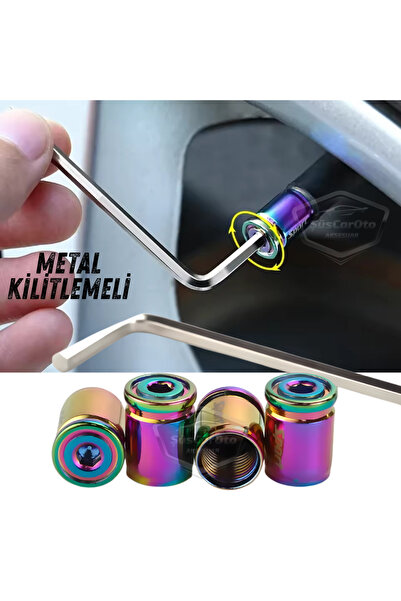 ŞüsCarOto Aksesuar Kilitlemeli Sibop Kapağı Alyanlı Sibop Kapağı Araba Motosi...