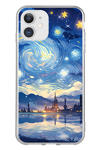 TechTree حافظة سيليكون متوافقة مع هاتف iPhone 11 بتصميم السماء المرصعة بالنجو...