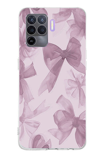 TechTree حافظة سيليكون متوافقة مع هاتف OPPO Reno 5 Lite باللون البنفسجي مطبوع