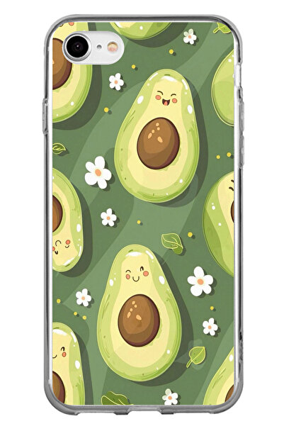 TechTree iPhone 7-8-Se 2020 Compatible Green Background Cute Avocado Printed ...