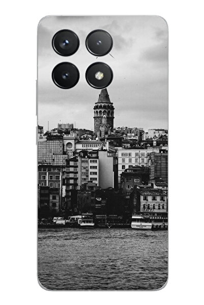 TechTree حافظة سيليكون مطبوع متوافقة مع POCO F6 PRO مع إطلالة على برج غالاتا ...