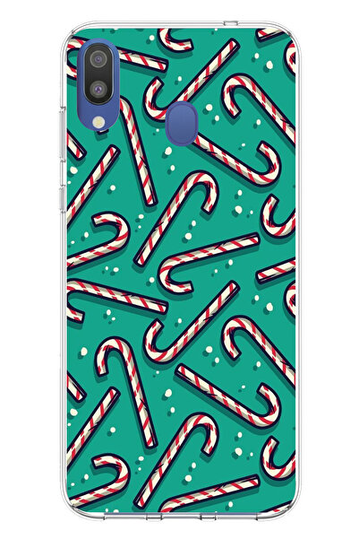 TechTree حافظة سيليكون متوافقة مع هاتف سامسونج جالاكسي M20 لعام مطبوع مع حلوى...