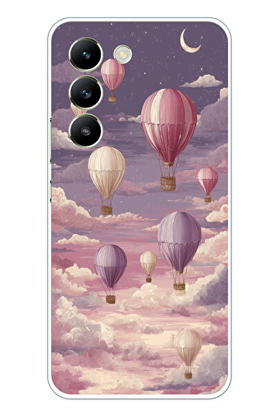 TechTree حافظة سيليكون متوافقة مع هاتف Vivo V30 Lite باللون الأرجواني السماوي...