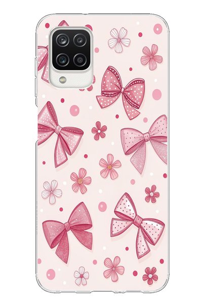 TechTree Samsung Galaxy A12-M12 Compatible Pink Bow, Flower and Polka Dot Pri...