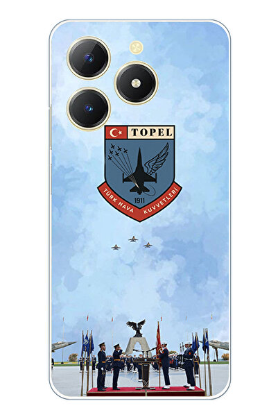 TechTree حافظة سيليكون متوافقة مع القوات الجوية التركية مطبوع لهاتف Realme C61