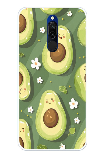 TechTree حافظة سيليكون متوافقة مع هاتف Redmi 8 باللون الأخضر اللطيف على شكل أ...