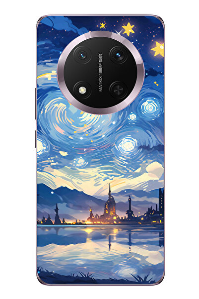 TechTree حافظة سيليكون متوافقة مع هاتف Honor Magic 7 Lite بتصميم السماء المرص...