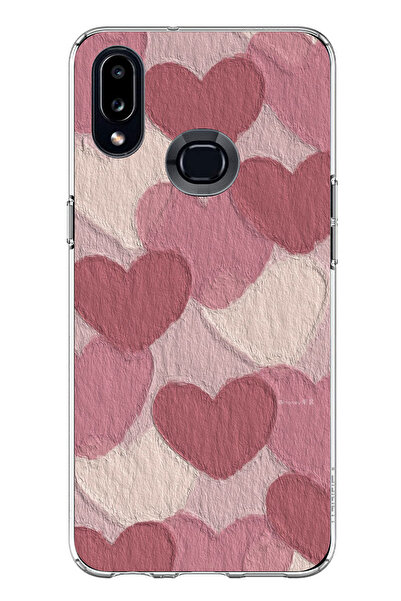 TechTree حافظة سيليكون متوافقة مع هاتف سامسونج جالاكسي A10S باللون الوردي الب...