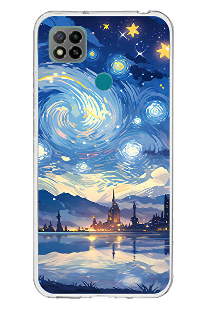 TechTree حافظة سيليكون متوافقة مع Redmi 9C / 10A بتصميم السماء المرصعة بالنجو...