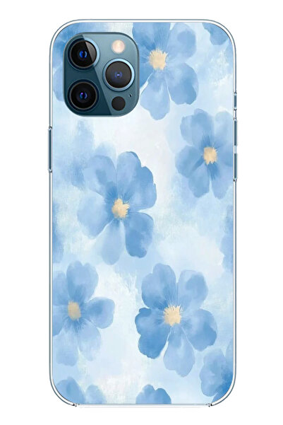 TechTree حافظة سيليكون متوافقة مع هاتف iPhone 12 PRO MAX باللون الأزرق مطبوع