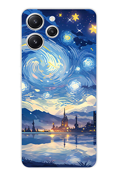 TechTree حافظة سيليكون متوافقة مع Redmi 12 بتصميم السماء المرصعة بالنجوم وصور...