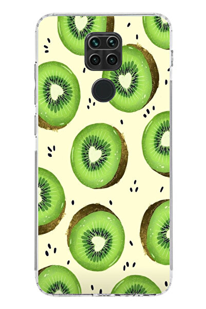 TechTree حافظة سيليكون متوافقة مع هاتف Redmi Note 9 وشرائح الكيوي الأخضر وقلب...