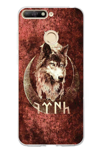 TechTree حافظة سيليكون مطبوع متوافقة مع هاتف Huawei Y6 2018 - Honor 7A مع نمط جوك تركي ونقش بوزكويرت