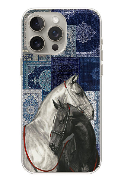 TechTree حافظة سيليكون متوافقة مع هاتف iPhone 15 PRO باللون الأزرق بنمط كليم ...