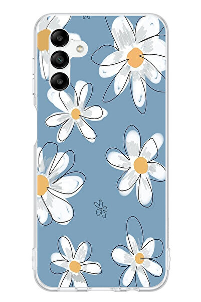 TechTree Samsung Galaxy A04S Compatible Blue Daisy Garden Printed Silicone Case