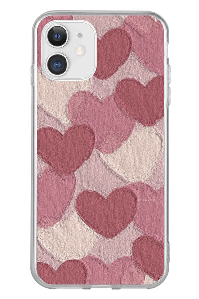 TechTree حافظة سيليكون متوافقة مع هاتف iPhone 11 باللون الوردي الباستيل والقل...