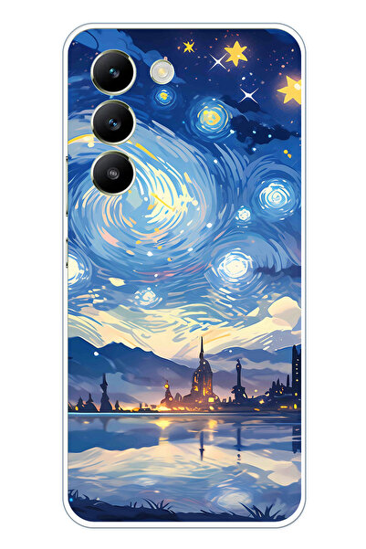 TechTree حافظة سيليكون متوافقة مع Vivo V30 Lite بتصميم السماء المرصعة بالنجوم...