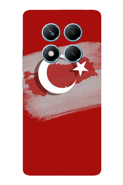 TechTree حافظة سيليكون لهاتف Redmi Note 14 PRO 4G متوافقة مع خريطة تركيا وعلم...