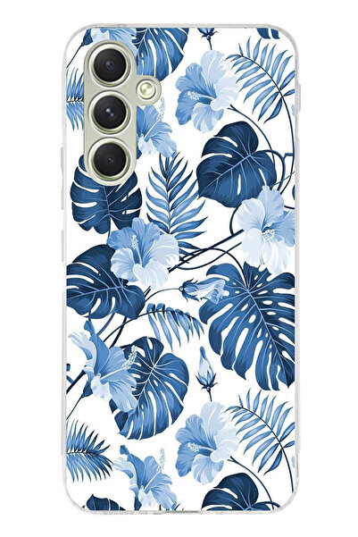 TechTree حافظة سيليكون مطبوع متوافقة مع هاتف سامسونج جالاكسي A15 بنمط أوراق ا...