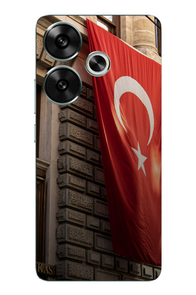 TechTree Poco F6 Compatible Giant Turkish Flag Printed Silicone Case