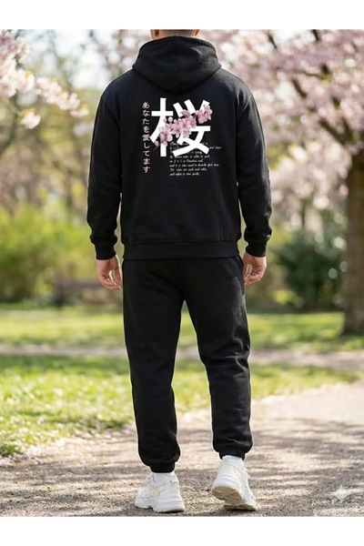 PENTHİLUS طقم رياضي مكون من قطعتين للجنسين - طقم رياضي مكون من مبطن بالصوف خيوط