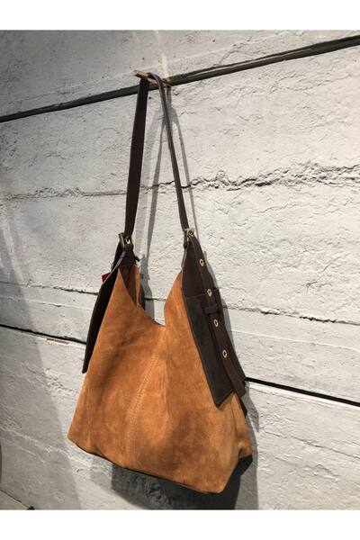 BTavra TABA ACI KAHVE SÜET UZUN BÜYÜK İTHAL ÇANTA