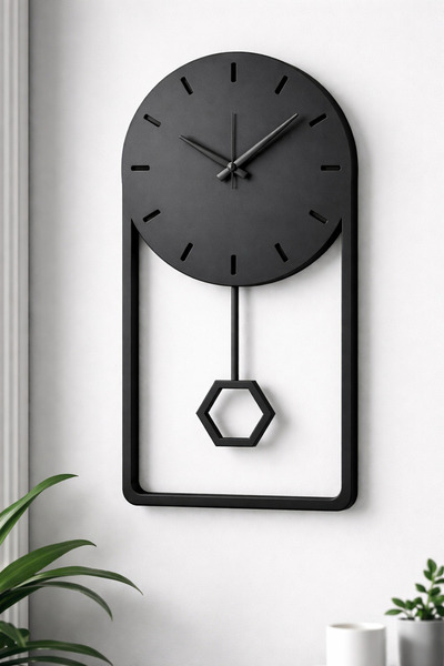 mee wall art AUREA Swing – Parlak Beyaz Sarkaçlı Duvar Saati