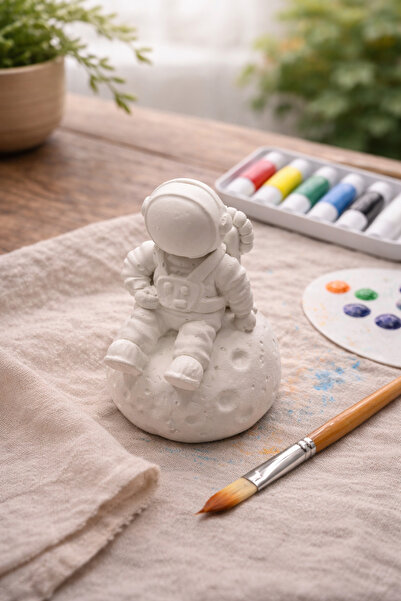 objehouse Boyanabilir Astronot Biblo – Akrilik Boyaya Uygun – Dekoratif Hobi ...