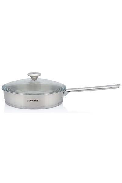 Metalac Tigaie cu capac din sticla Santino Metalac, inox, 24 cm, 2,4l