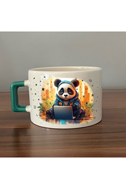 Kırtasiye Ofisi الباندا الحزينة - المهنة: مبرمج، كوب هدية مهنية مربع الشكل بم...