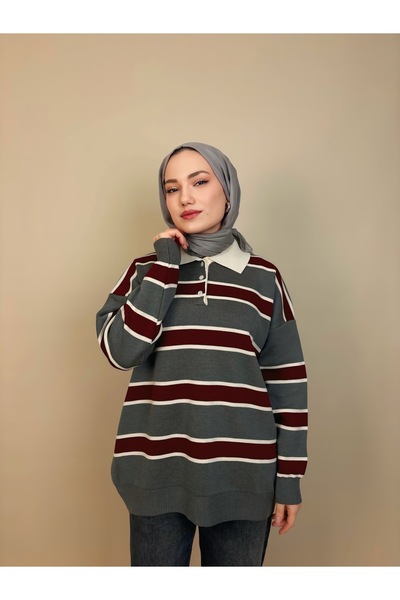 luazul Polo Collar Knitwear Sweater