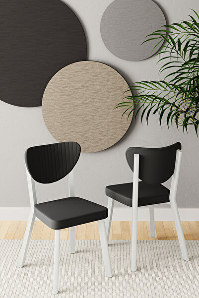 DEREN HOME Arfem Serisi 1 Adet SİYAH Mutfak Cafe Yemek Sandalyesi Metal İskel...