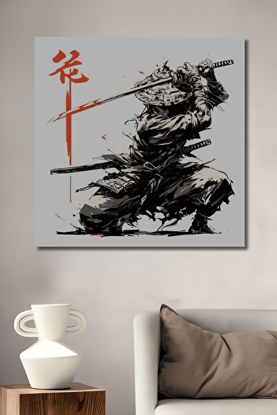 Teona Ahşap Samuray Sanatçı Kılıç Hareketli Ahşap Dekoratif Ev,Antre,Salon,Of...