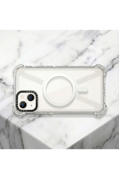 OSG İphone 14 Plus ve 15 Plus Uyumlu Magsafe Destekli Premium Sararmaz Şeffaf...