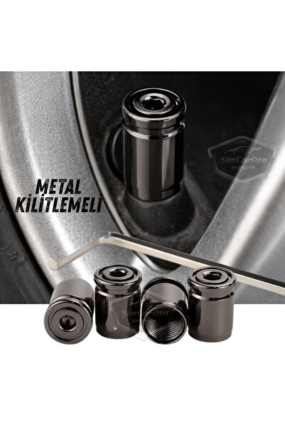 ŞüsCarOto Aksesuar Kilitlemeli Sibop Kapağı Alyanlı Sibop Kapağı Araba Motosi...